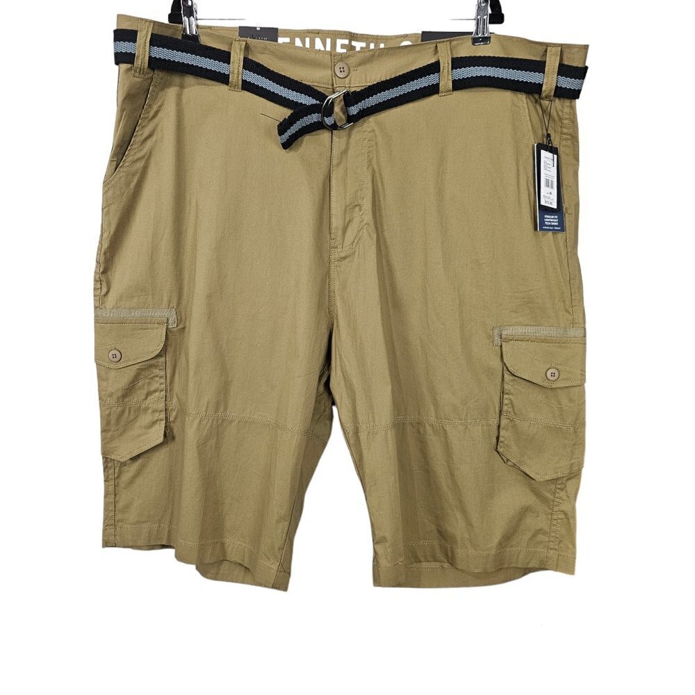 Kenneth Cole Regular Fit Khaki Cargo Tech Shorts